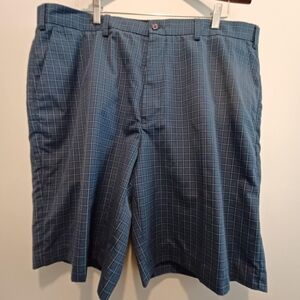 Izod Golf Blue Green Plaid Chino Shorts Mens 40 Summer Y2K Country‎ Club Outdoor